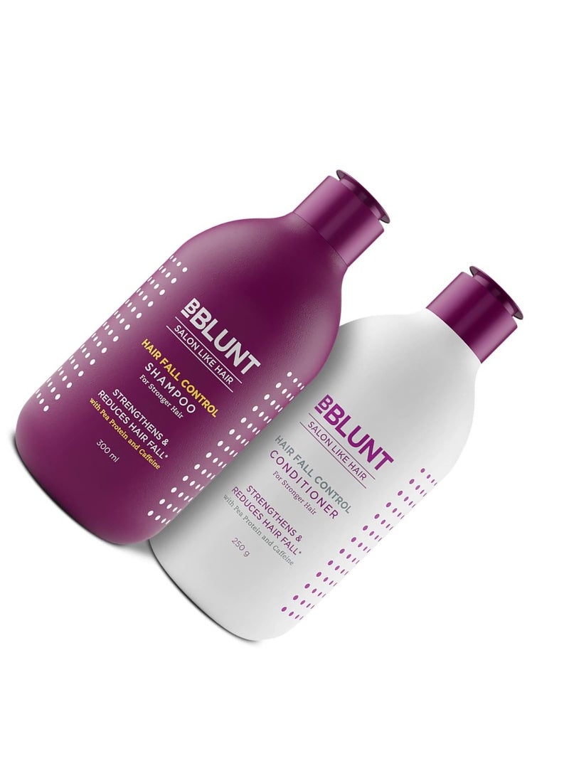 BBLUNT Hair Fall Control Shampoo & Conditioner Combo with Pea Protein & Caffeine for Stronger Hair - (300 ml + 250g) - Image 4